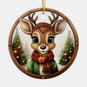 Rendieren, Herten, Antlers, Winter Xmas Scene 🦌🎄 Keramisch Ornament (Voorkant)