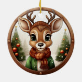 Rendieren, Herten, Antlers, Winter Xmas Scene 🦌🎄 Keramisch Ornament (Achterkant)