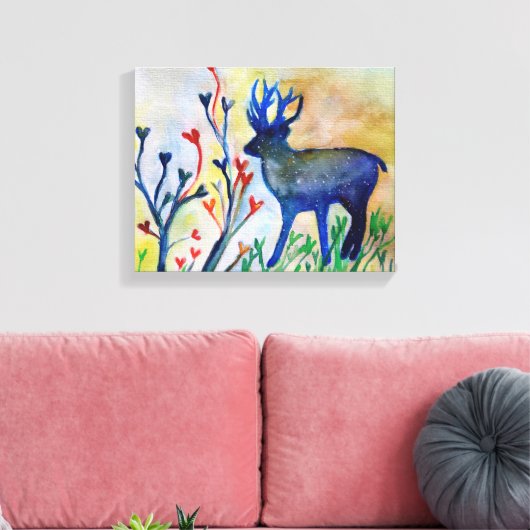 Rendieren Herten Liefde Hart Magische Waterverf Pr Canvas Afdruk (Insitu (Woonkamer))