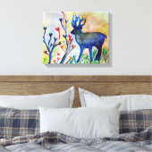 Rendieren Herten Liefde Hart Magische Waterverf Pr Canvas Afdruk (Insitu (Slaapkamer))