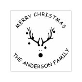 Rendieren hoofd Kerstmis familienaam Zelfinktende Stempel (Design)
