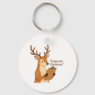 Rendieren houden klembord & Corporate Kerstmis Sleutelhanger