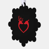 rendieren houden van Kerstmis Ornament Kaart (Links)