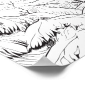 Rendieren in besneeuwde Bossen Kleurend Poster (Hoek)