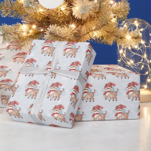 Rendieren in de sneeuw cadeaupapier (Feestdagen)