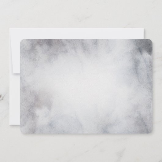 Rendieren in de Wild Grey Waterverf Bruiloft Kaart (Achterkant)