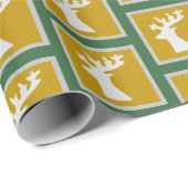Rendieren in goud en groen cadeaupapier (Rol Hoek)