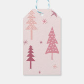 Rendieren in het bos in het roze cadeaulabel (Achterkant)