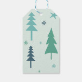 Rendieren in het bos in mintgroen cadeaulabel (Achterkant)