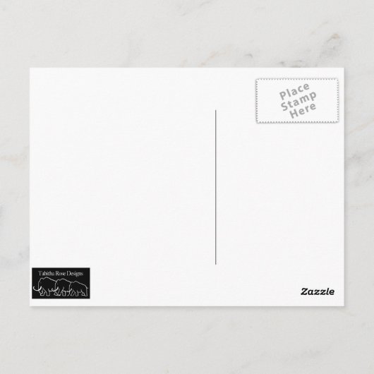 rendieren in het Briefkaart Sneeuwafdrukken (Achterkant)