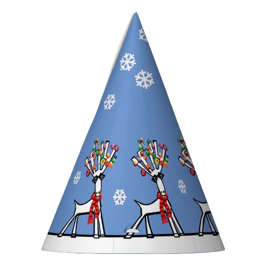 rendieren in het pet van het sneeuwfeest feesthoedjes (Links)