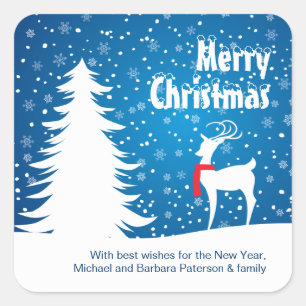 Rendieren in het Sneeuw Kerst sticker