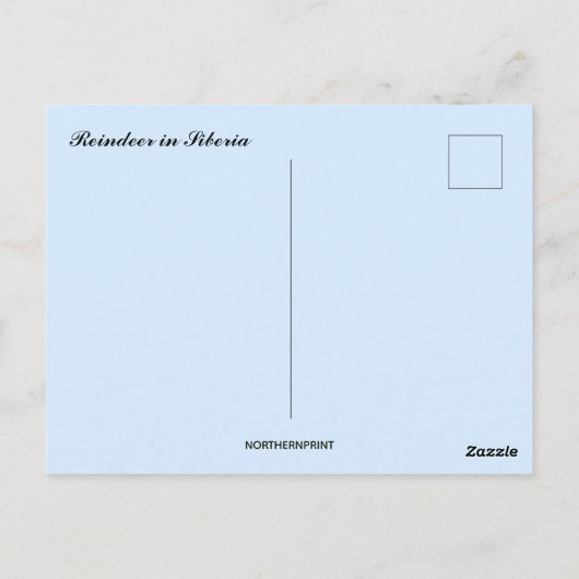 Rendieren in Siberië Briefkaart (Achterkant)