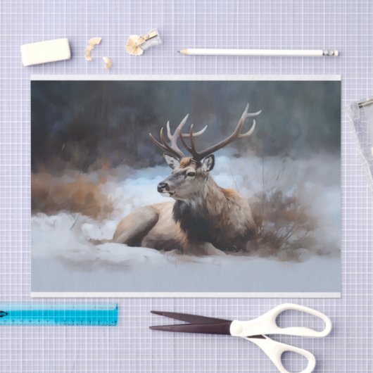 Rendieren in Sneeuw 1 Decoupage Papier (Craft)