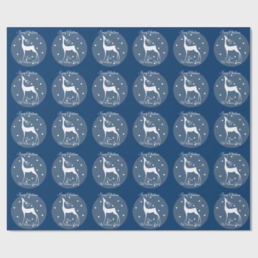 rendieren in Sneeuwaangepaste naam Cadeaupapier (Vlak)