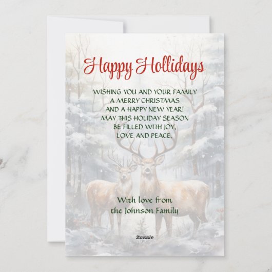 Rendieren in Winter Wonderland Feestdagenkaart (Achterkant)