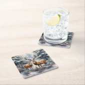 Rendieren in Winter Wonderland Kartonnen Onderzetters (Insitu)