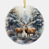 Rendieren in Winter Wonderland Keramisch Ornament (Voorkant)