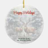 Rendieren in Winter Wonderland Keramisch Ornament (Achterkant)