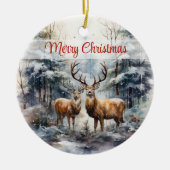 Rendieren in Winter Wonderland Keramisch Ornament (Voorkant)