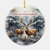 Rendieren in Winter Wonderland Keramisch Ornament (Achterkant)