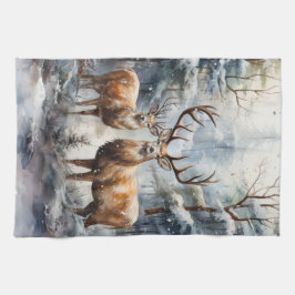 Rendieren in Winter Wonderland Theedoek