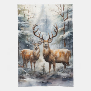 Rendieren in Winter Wonderland Theedoek