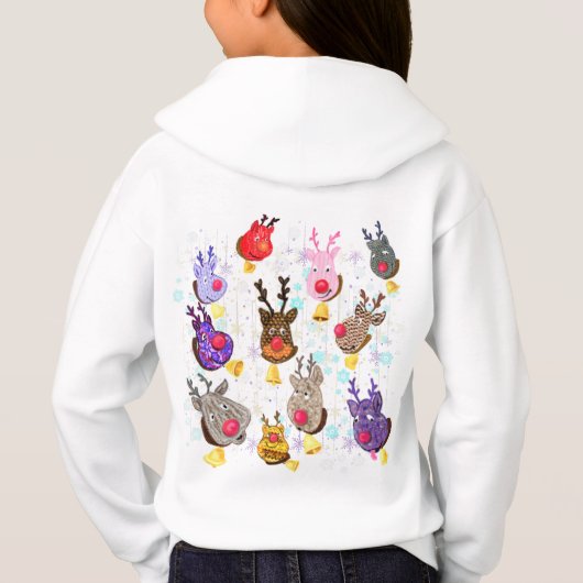 Rendieren Kerst Kinder Hoodie (Achterkant)