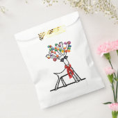 rendieren, kerstblaasjes, rode sjaal en sneeuw bedankzakje (Gezegeld)