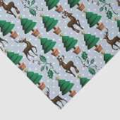 rendieren, kerstbomen en Holly Tissuepapier (Detail)