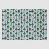 rendieren, kerstbomen en Holly Tissuepapier (Voorkant)
