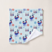 rendieren, kerstbomen en sneeuwvlokken bad handdoek (Wasdoekje)