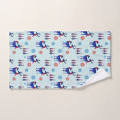 rendieren, kerstbomen en sneeuwvlokken bad handdoek (Handdoek)