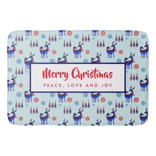 rendieren, kerstbomen en sneeuwvlokken badmat (Voorkant)