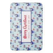 rendieren, kerstbomen en sneeuwvlokken badmat (Voorkant Verticaal)