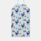 rendieren, kerstbomen en sneeuwvlokken cadeaulabel (Achterkant)