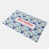 rendieren, kerstbomen en sneeuwvlokken deurmat (Schuin)