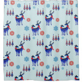 rendieren, kerstbomen en sneeuwvlokken douchegordijn (Voorkant)