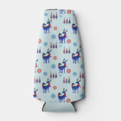 rendieren, kerstbomen en sneeuwvlokken flesjeskoeler (Voorkant)