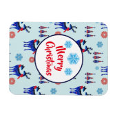 rendieren, kerstbomen en sneeuwvlokken magneet (Horizontaal)