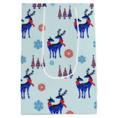 rendieren, kerstbomen en sneeuwvlokken medium cadeauzakje (Achterkant)