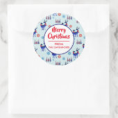 rendieren, kerstbomen en sneeuwvlokken ronde sticker (Tas)