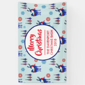 rendieren, kerstbomen en sneeuwvlokken spandoek (Verticaal)