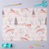 Rendieren Kerstbomen Moderne Roze Kerstmis Tissuepapier (Craft)
