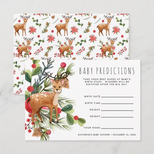 rendieren | kerstcadeauspel voor Baby shower Kaart (Voorkant / Achterkant)