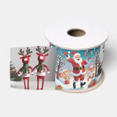Rendieren & Kerstman Grosgrain Lint (Spoel)