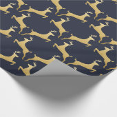 rendieren | kerstolie Antler | Navy Blue Cadeaupapier (Hoek)