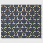 rendieren | kerstolie Antler | Navy Blue Cadeaupapier (Vlak)