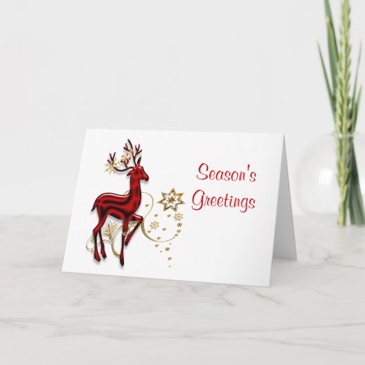 Rendieren Kersttijd Groeten Personalize Feestdagen Kaart (Voorkant)