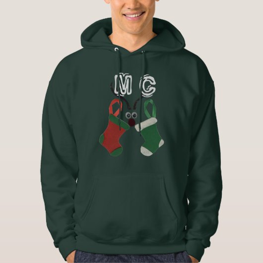Rendieren & Kousen Kerst Monogram Hoodie (Voorkant)